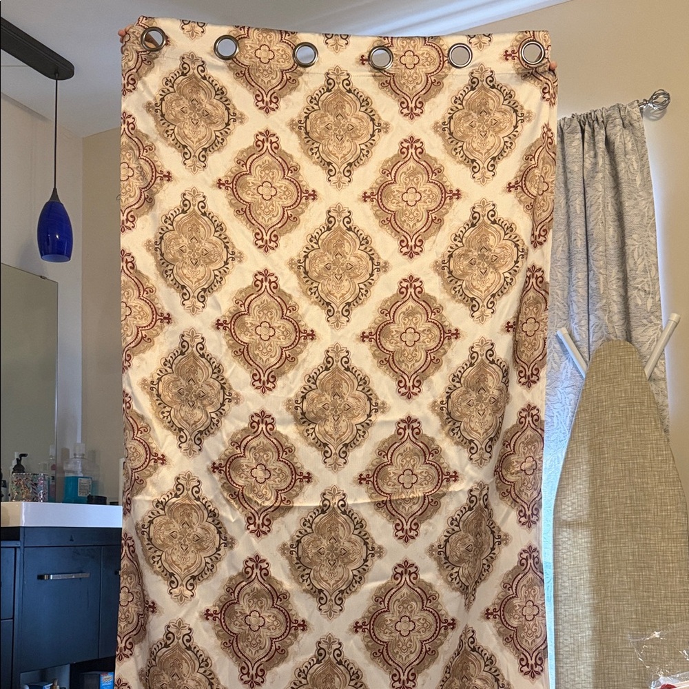 Elegant Patterned Curtain with Grommets